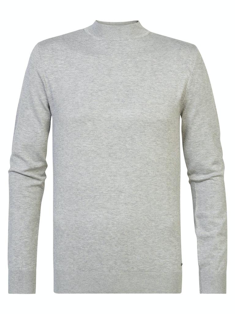 Petrol M 3020 kwc258 Knitwear Collar Basic Trui 9038 Light Grey Melee