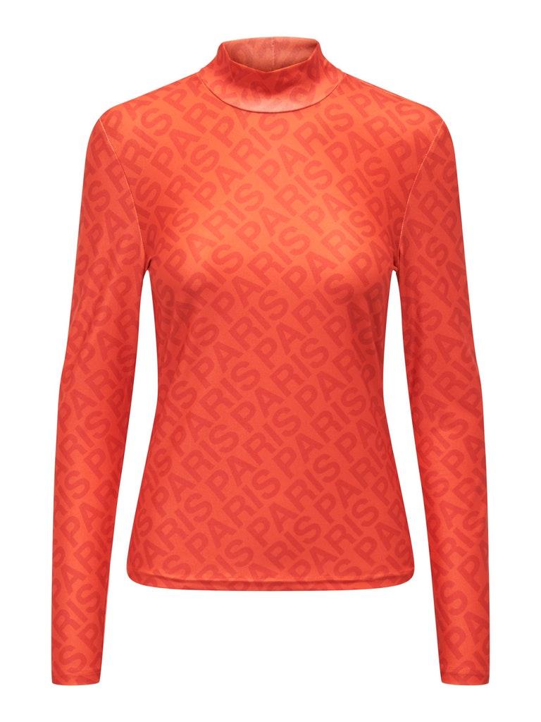 Only Onllaura L s Top Cs Jrs T shirt Lange Mouw Orange.com Paris