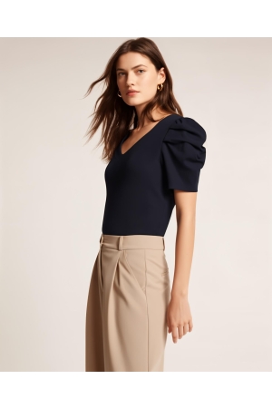 Helena Hart Helena Hart 7467 - top yara transfer T-shirt Korte mouw marine