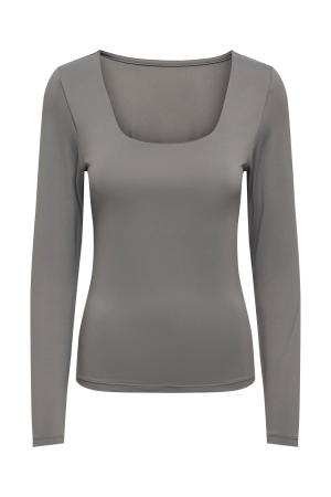 Only Only 15302647 onlea l/s deep neck top jrs noos T-shirt Lange mouw thunderstorm
