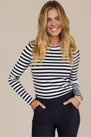 Studio Anneloes Studio Anneloes luna stripe pullover 91500 Trui 1190 off white/black