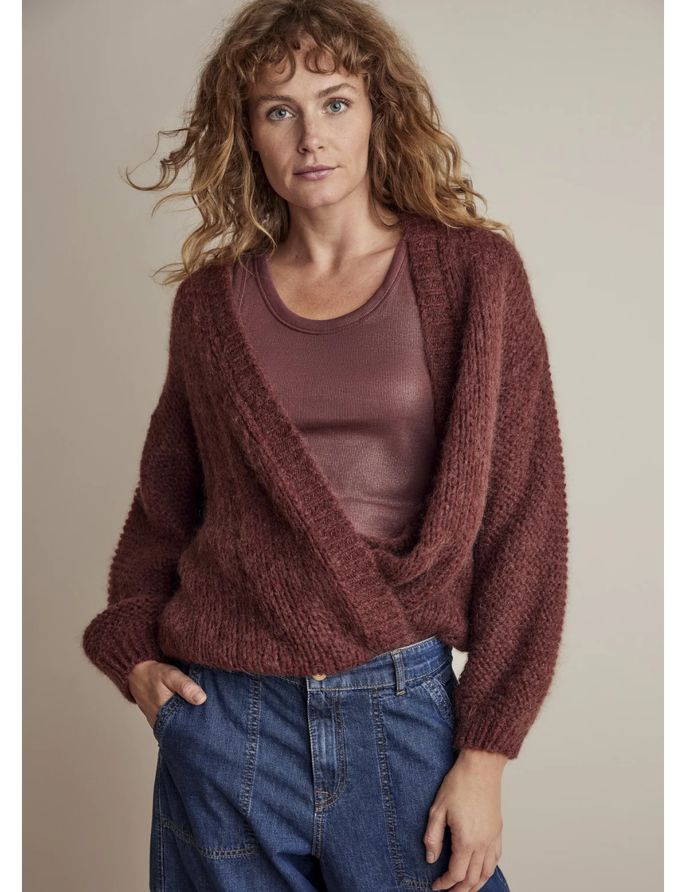 SUMMUM oversized cardigan mohair blend knit 7s5791-7956 Vest 529 cherry ...