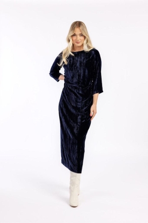 Studio Anneloes Studio Anneloes christel velvet dress 09287 Jurk 6900 dark blue