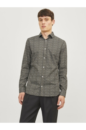 J&J Premium J&J Premium jprblablackpool stretch ls shirt sn 12260625 Overhemd peat slim fit