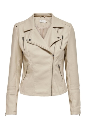 Only Only 15153079 onlgemma faux leather biker Leer en leatherlook silver lining 15153079