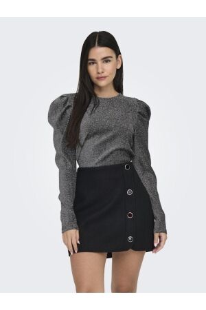 Only Only onlrich l/s glitter puff top jrs 15278055 T-shirt Lange mouw black silver glitter