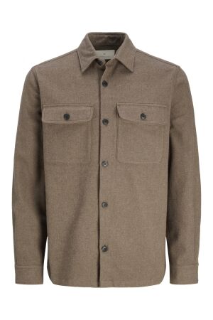 J&J Premium J&J Premium jprraymond melange solid ls overshirt sn 12263645 Overshirt charcoal gray comfort fit