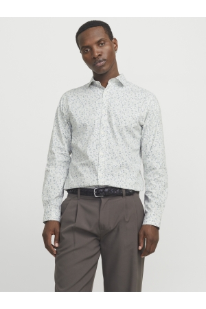 Jack & Jones Jack & Jones jprblablackpool print l/s shirt sn Overhemd white