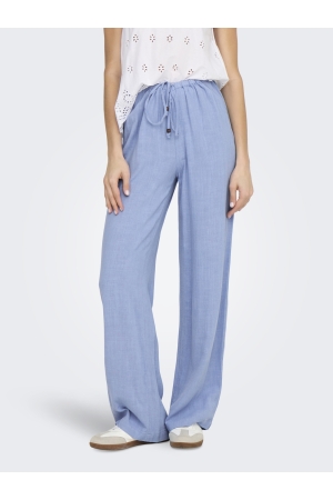 Only Only onlsolvi mw linen bl string pant cc pnt Broek bel air blue