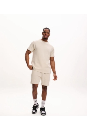Malelions Malelions signature waffle short mm2-ss25-34 Korte broeken 120 beige
