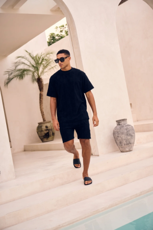 Malelions Malelions monogram towelling shorts mm3-ss25-24 Korte broeken 900 black