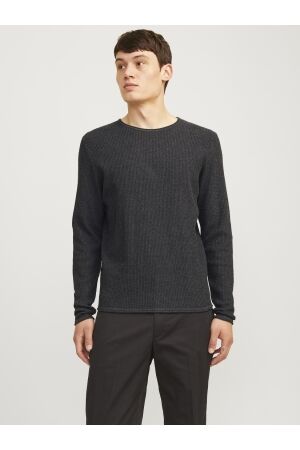 Jack & Jones Jack & Jones jjecooper knit crew neck noos Trui dark grey melange