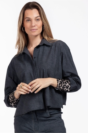 Studio Anneloes Studio Anneloes dyanna denim blouse 12432 Blouse 9000 black