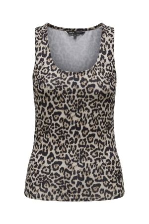 Only Only onllone aop leo 2-way s/l top jrs cloud dancer leo aop