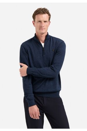 No- Excess No- Excess pullover half zip 2 coloured melange Trui 037 navy
