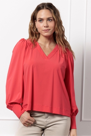 Studio Anneloes Studio Anneloes emmarie top 12657 T-shirt Lange mouw 2800 coral red