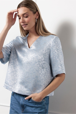 Studio Anneloes Studio Anneloes princilla top 12675 T-shirt Korte mouw 6001 mid blue/silver