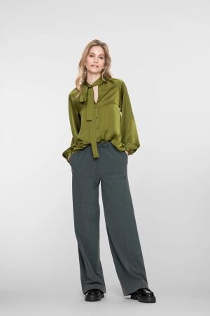 Geisha Geisha pants flair piping 51527-10 Flared 930 mid grey/black