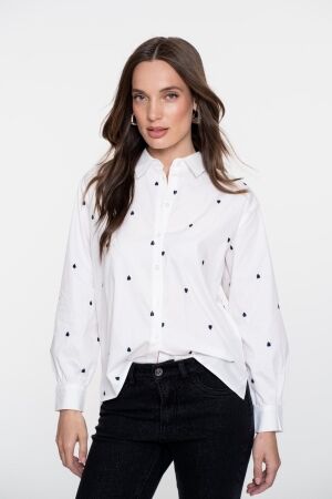 Geisha Geisha blouse hearts 53534-14 Blouse 0 white/black