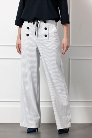 Studio Anneloes Studio Anneloes lexie sailor bnd pinstripe trousers 12750 Broek 1169 off white/dark blue