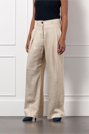 Studio Anneloes Studio Anneloes riley gold linen trousers 12761 Broek 0002 gold