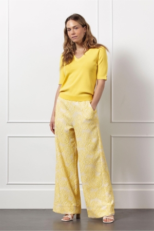 Studio Anneloes Studio Anneloes alba jacquard trousers 12766 Broek 2000 golden yellow