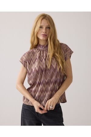 Summum Summum top zig zag lurex 3s5177-30718 T-shirt Korte mouw 315 sheer violet