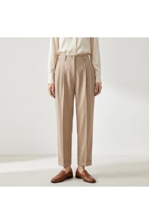 Summum Summum trousers tapered fit viscose blend stretch 4s2897- Broek 722 alpaca