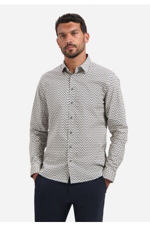 No- Excess No- Excess shirt stretch allover printed 29430922 Overhemd 010 white