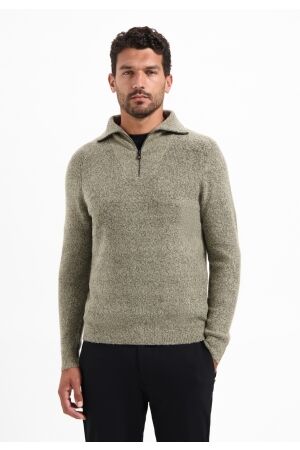 No- Excess No- Excess pullover wing collar half zip soft woolblend 29210 Trui 015 sand