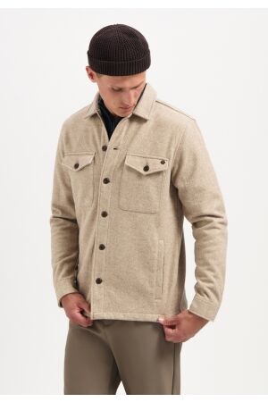No- Excess No- Excess overshirt button closure melange 29510821sn Overshirt 043 khaki