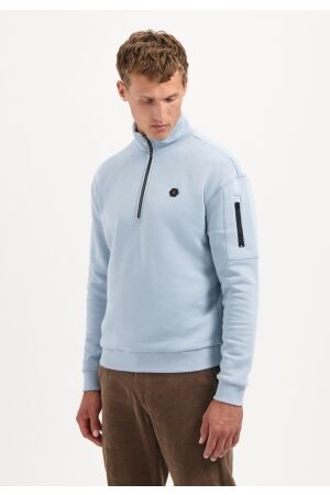No- Excess No- Excess sweater half zip brushed 29130851 Trui 138 dusty blue