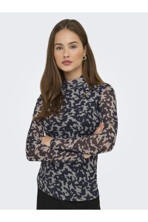 Only Only onlerica life mesh l/s top jrs noos T-shirt Lange mouw blue graphite rodeo pumice