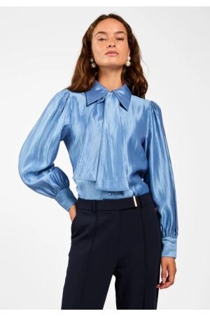 Aaiko Aaiko veronne tie shimm ray 517 2 Blouse 164021 office blue