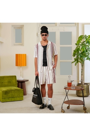 Quotrell Quotrell granada shorts sh99881 Korte broeken 8746 off white/red