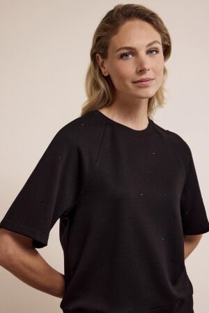 Tramontana Tramontana technical sweat jumper rhinestones c12-17-601 Trui 009000 black