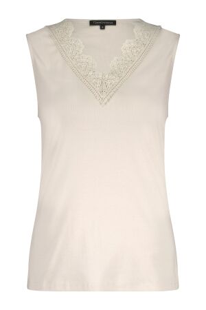 Tramontana Tramontana lace detailed singlet c33-17-403 Tops en Singlets 006800 stone