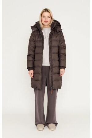 Moscow Moscow 12-08-brandylong Winterjassen dark brown solid