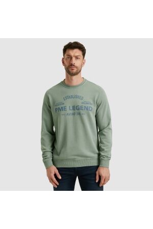 PME Legend PME Legend psw2508430 crewneck terry garment dyed Trui 5226 silver blue