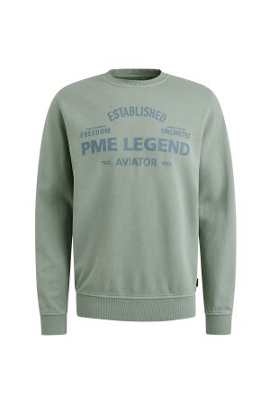 PME Legend PME Legend psw2508430 crewneck terry garment dyed Trui 5226 silver blue