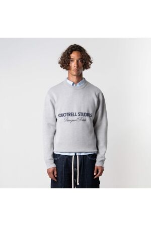 Quotrell Quotrell mondrian knitted sweater kw004 Sweater 9389 grey melee/navy