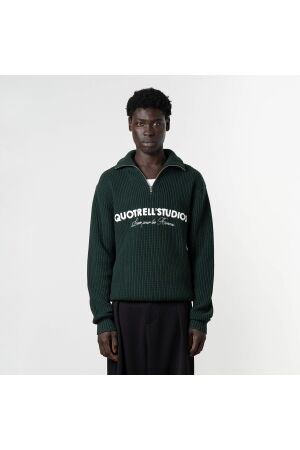 Quotrell Quotrell jace studio zip up sw003 Trui 7468 petrol/white