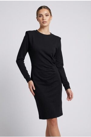 K-Design K-Design b633 jurk met plooitjes Jurk black