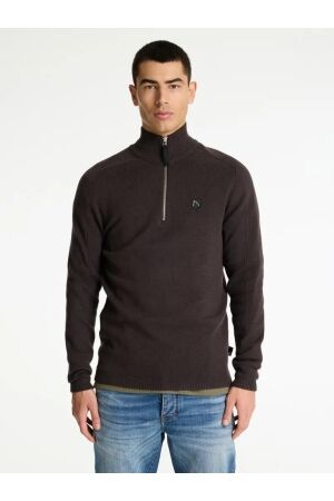 Chasin Chasin oscar half zip Trui e73 - dark.brown