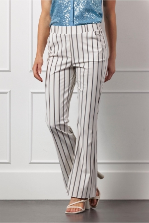 Studio Anneloes Studio Anneloes flair stripe trousers 12909 Flared 1190 off white/black