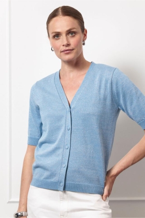Studio Anneloes Studio Anneloes sanna cardigan 12940 Vest 6000 mid blue
