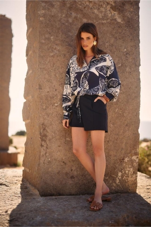 Studio Anneloes Studio Anneloes lisanne bonded shorts 12999 Korte broeken 6900 dark blue