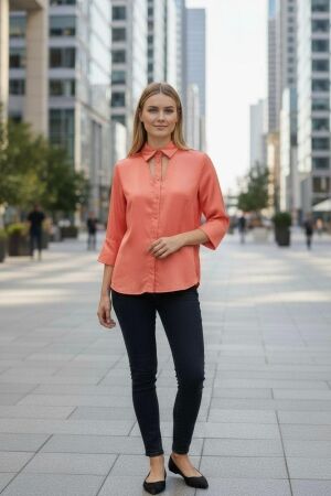 ZIP73 ZIP73 blouse cut-out w25/200/04/850 Blouse 850 metallic coral