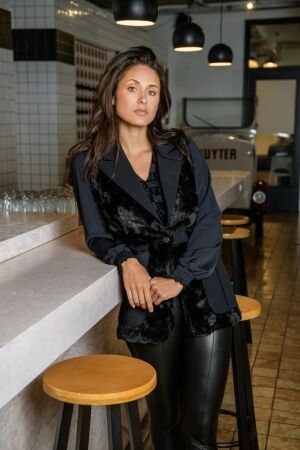 Zip73 Zip73 gilet long cargo teddy w25/603/02/001 Gilets 001 black