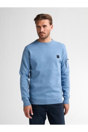Petrol Petrol knitwear round neck basic m-3050-kwr249 Trui 5187 pale blue